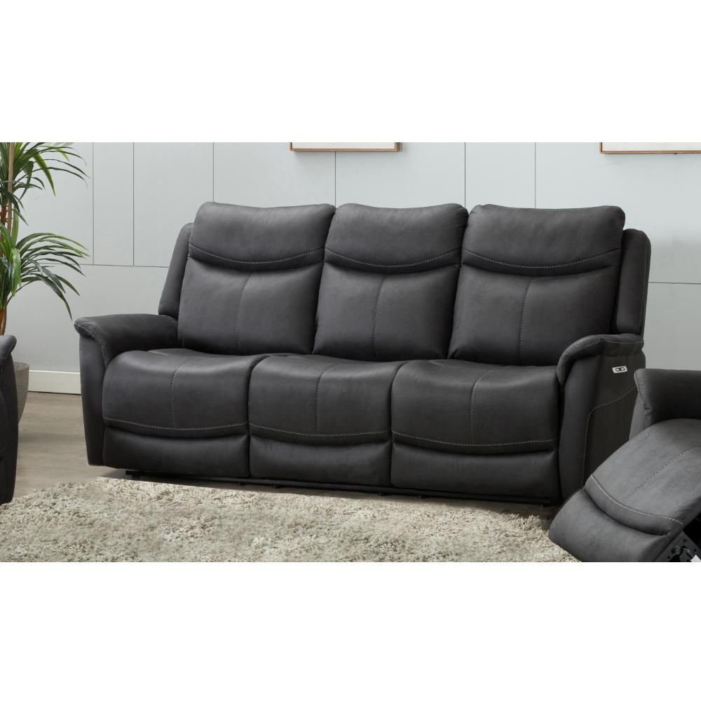 Furniture Link Arizona Slate Fabric 3EE+2E Electric Recliner Sofa Set