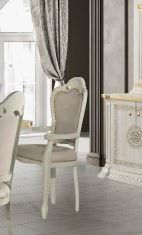 H2O Design Aurora Beige Birch Gold Brigitte Italian Dining Armchair