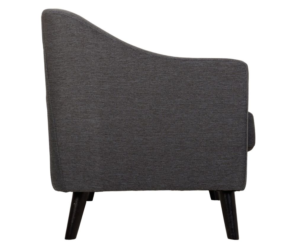 Seconique Furniture Ashley Dark Grey Velvet Fabric 2 Seater Sofa