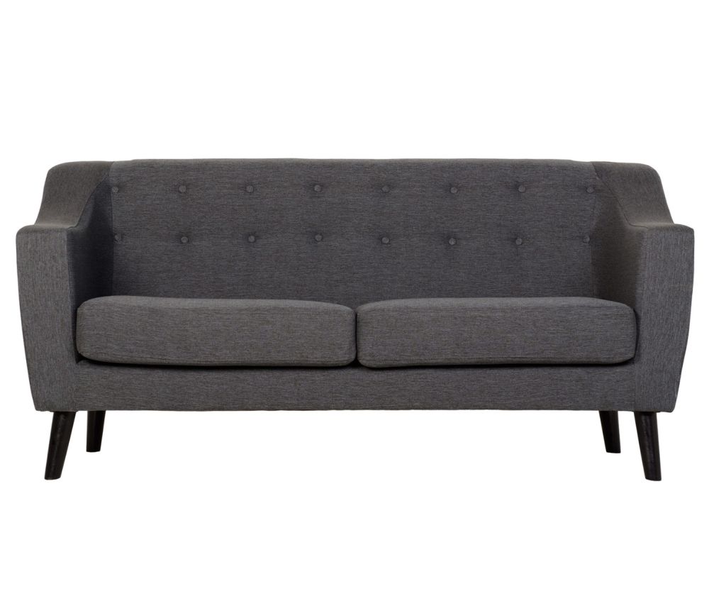Seconique Furniture Ashley Dark Grey Velvet Fabric 3 Seater Sofa