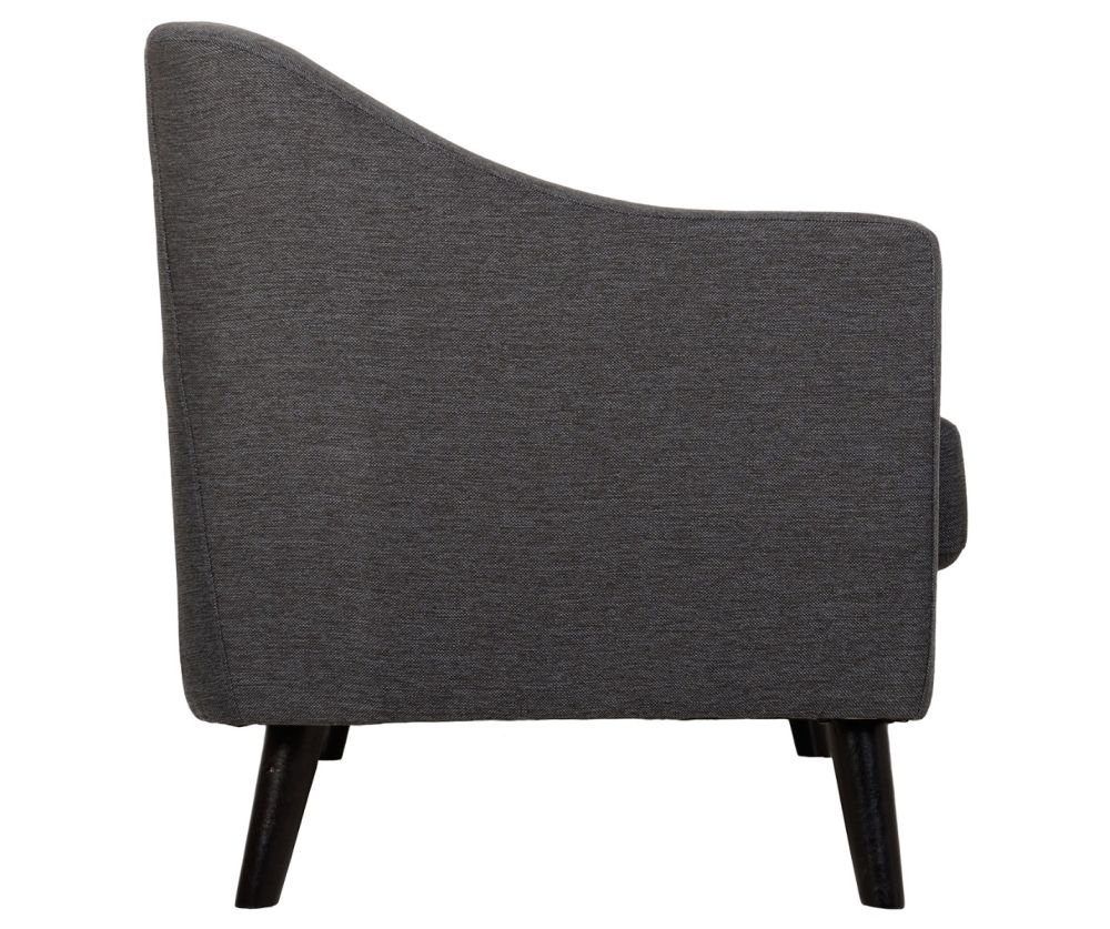 Seconique Furniture Ashley Dark Grey Velvet Fabric 3 Seater Sofa