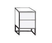 Wiemann Vip Asmara White Glass 2 Drawer Bedside Cabinet
