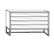 Wiemann Vip Asmara White Glass 4 Drawer Chest