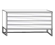 Wiemann Vip Asmara Pebble Grey Glass 4 Drawer Chest