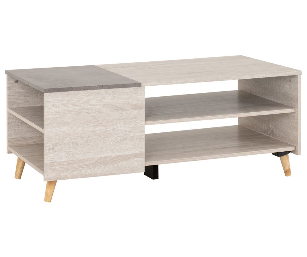 Seconique Furniture Aspen White Oak And Stone Effect Coffee Table