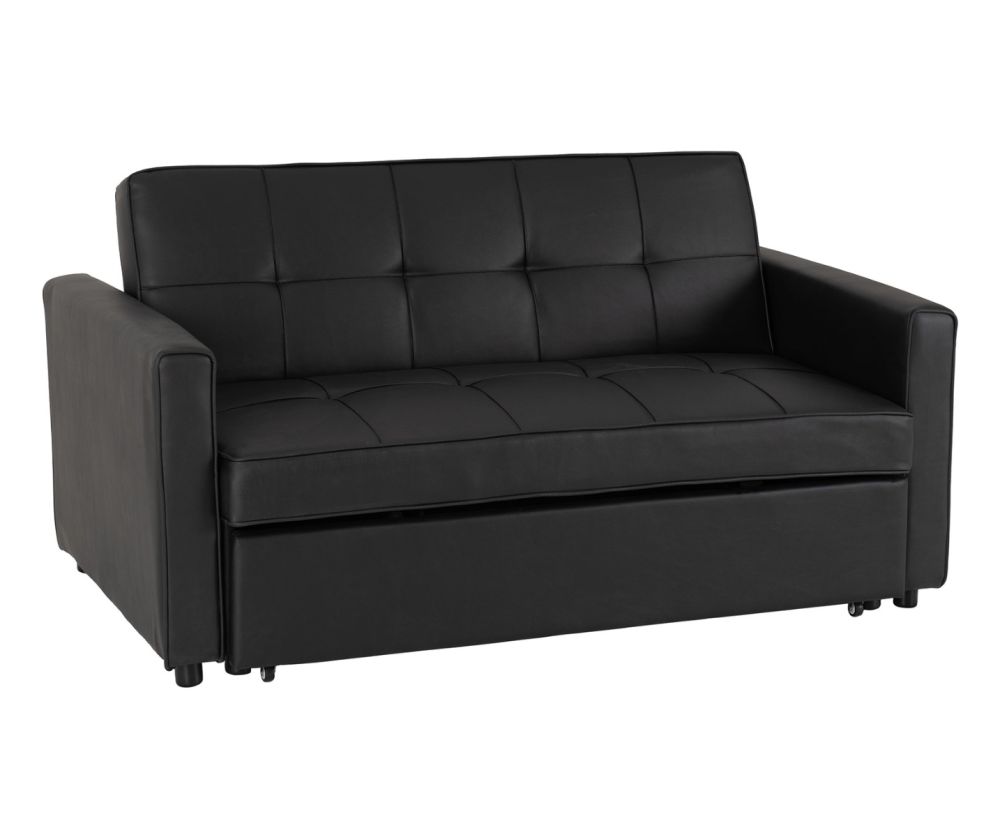 Seconique Furniture Astoria Black Leather Sofa Bed  