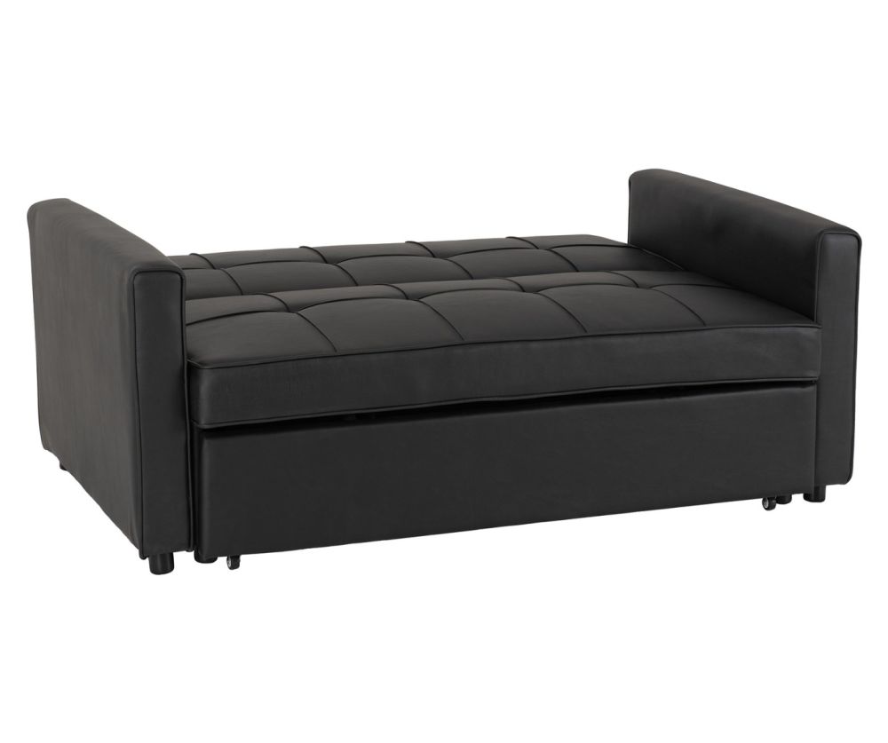 Seconique Furniture Astoria Black Leather Sofa Bed  
