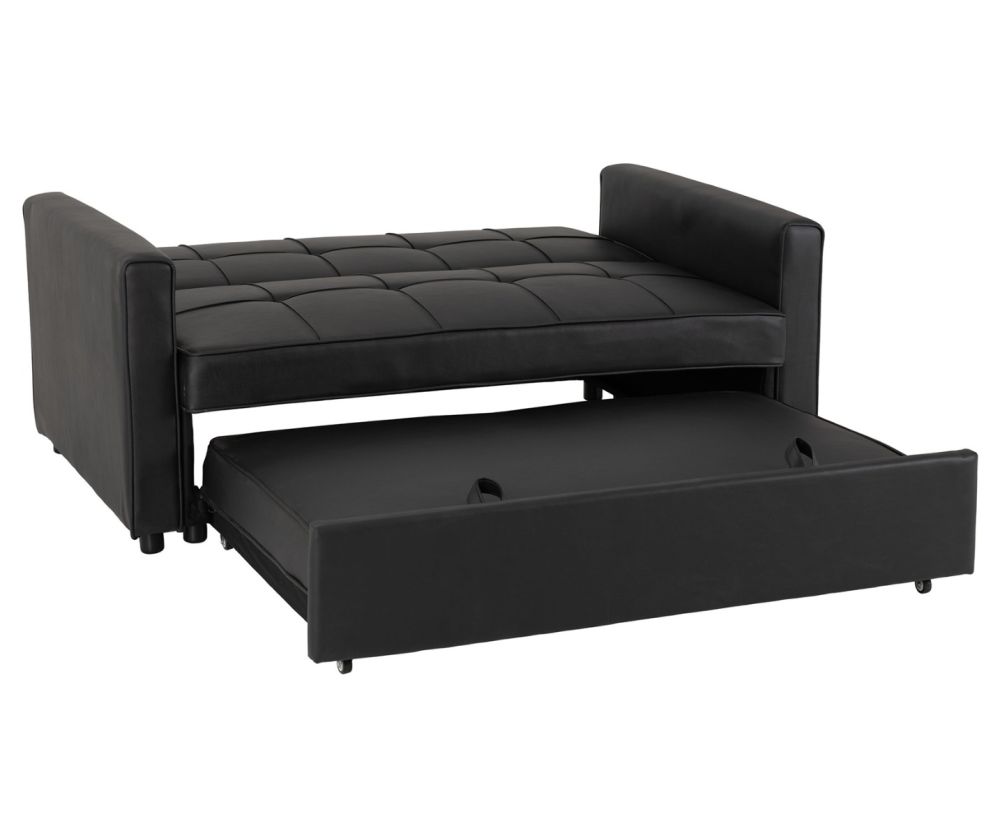 Seconique Furniture Astoria Black Leather Sofa Bed  