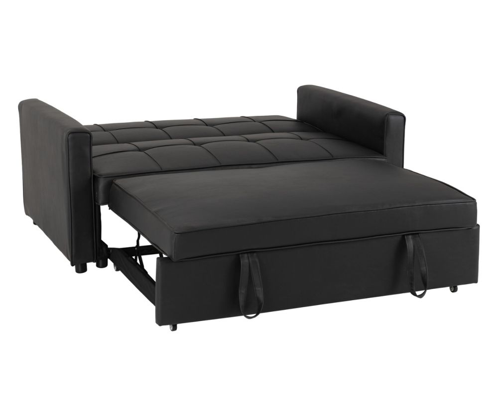 Seconique Furniture Astoria Black Leather Sofa Bed  