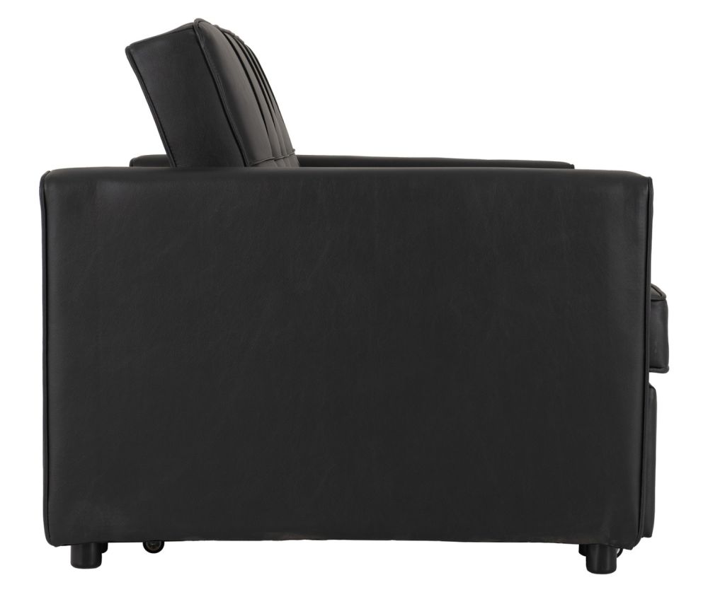 Seconique Furniture Astoria Black Leather Sofa Bed  