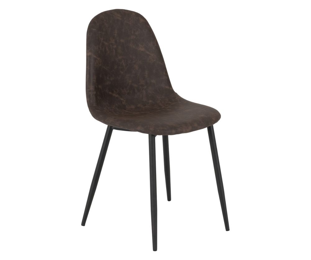 Seconique Furniture Athens Brown Faux Leather Dining chair in pair 