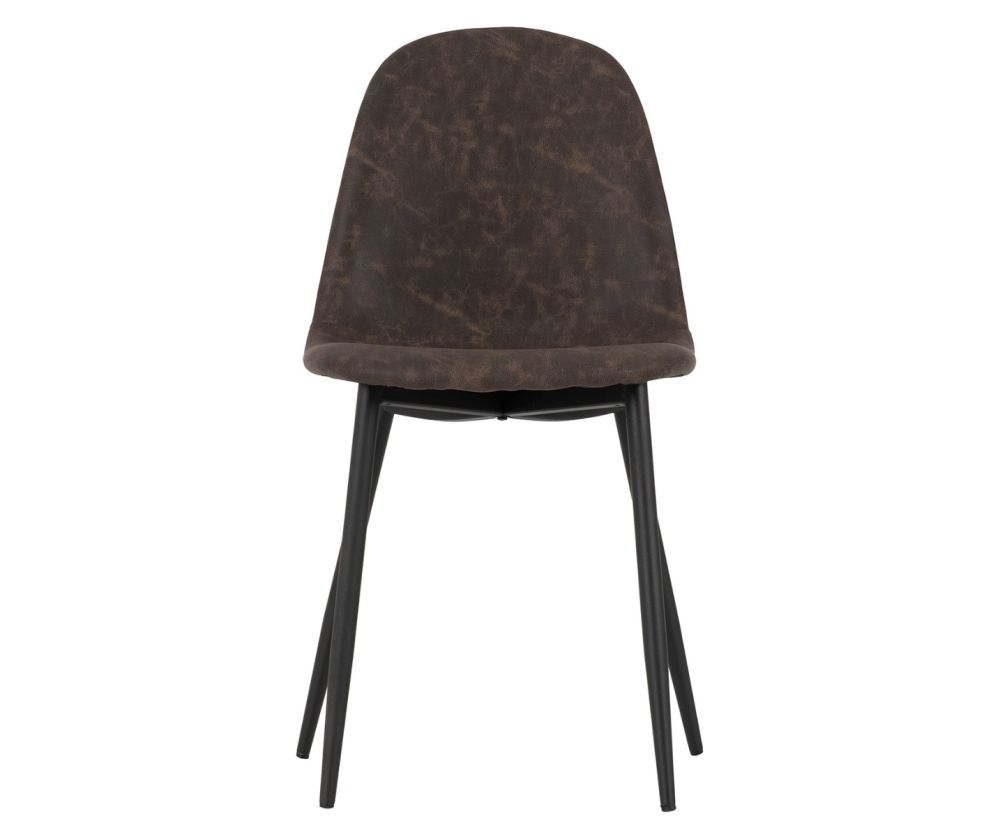 Seconique Furniture Athens Brown Faux Leather Dining chair in pair 