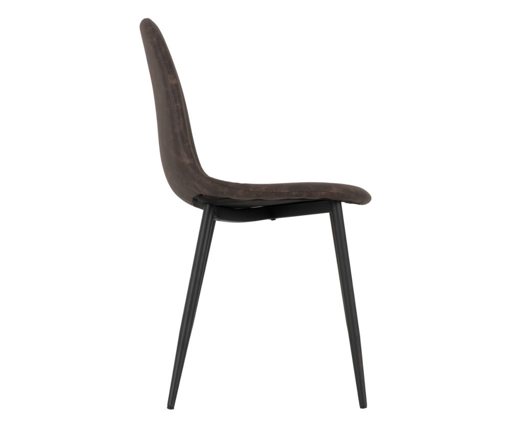 Seconique Furniture Athens Brown Faux Leather Dining chair in pair 