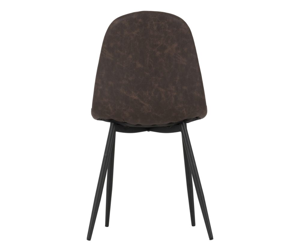 Seconique Furniture Athens Brown Faux Leather Dining chair in pair 