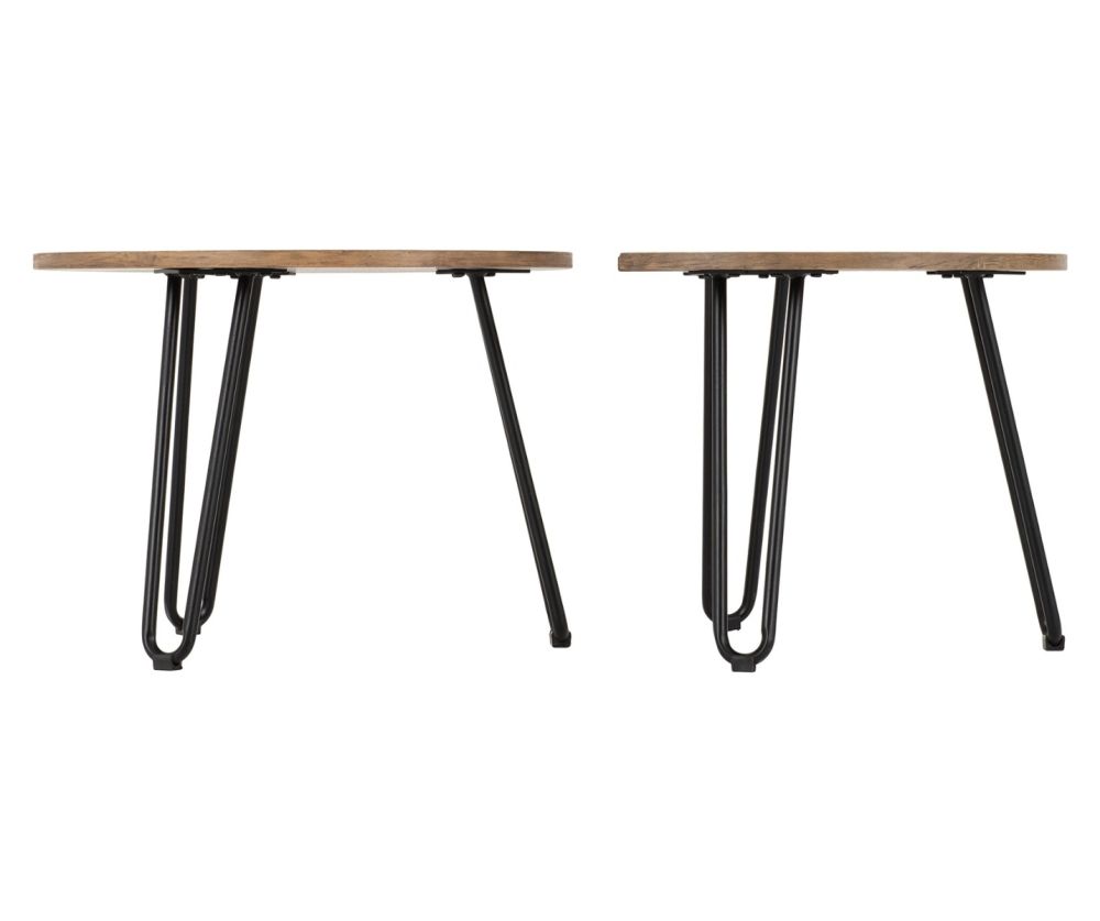 Seconique Furniture Athens Duo Medium Oak Effect And Black Coffee Table Set