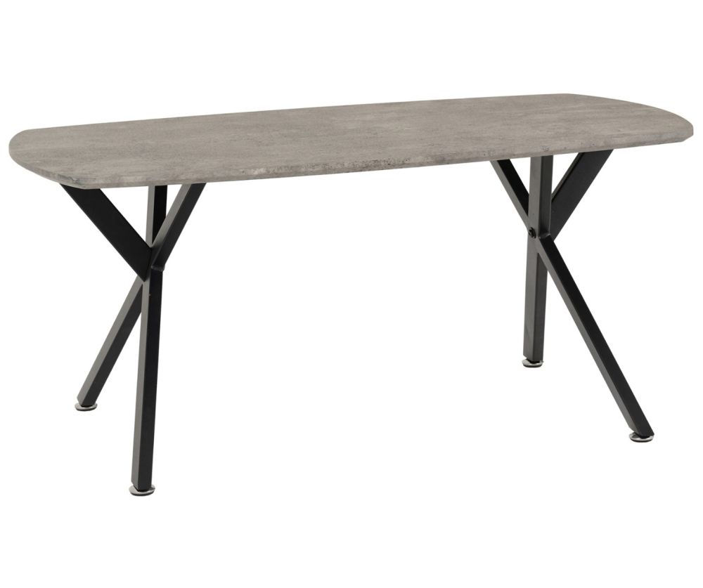 Seconique Furniture Athens Oval Concrete Effect And Black Coffee Table
