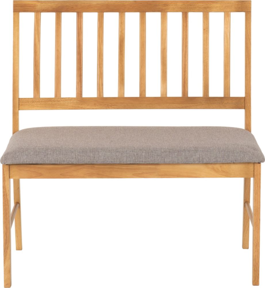 Seconique Furniture Austin Oak Effect And Grey Fabric Dining Bench 