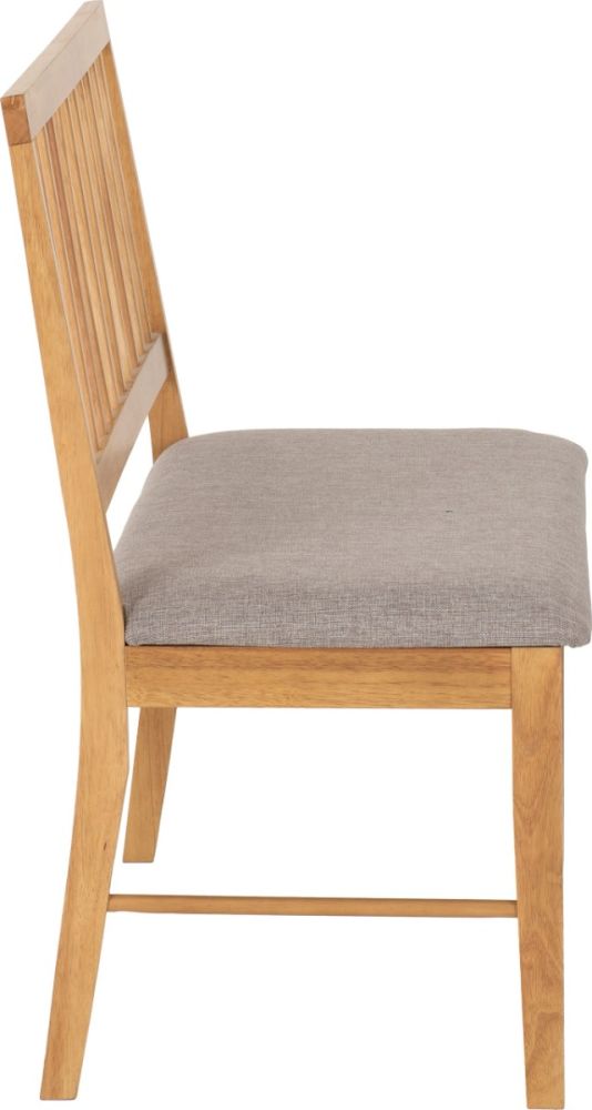 Seconique Furniture Austin Oak Effect And Grey Fabric Dining Bench 