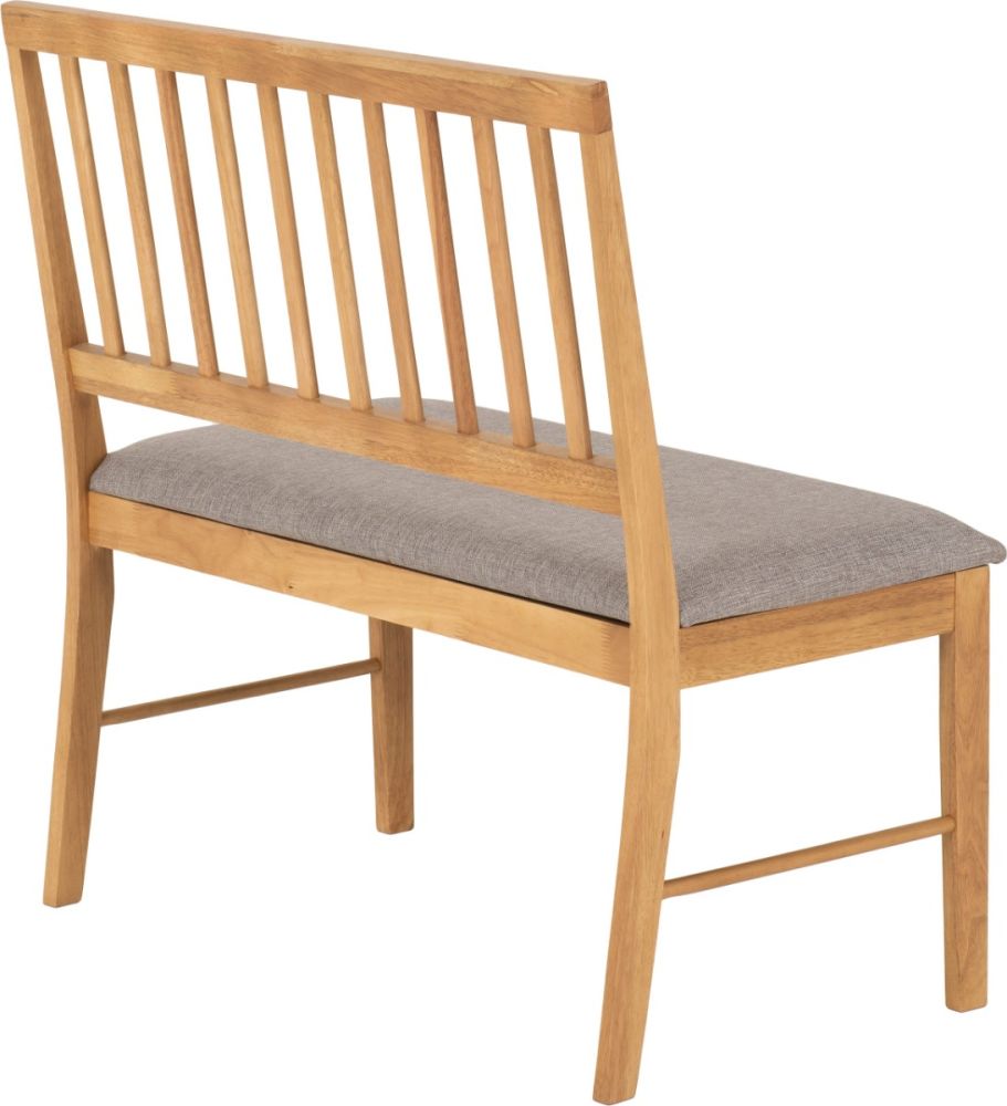 Seconique Furniture Austin Oak Effect And Grey Fabric Dining Bench 