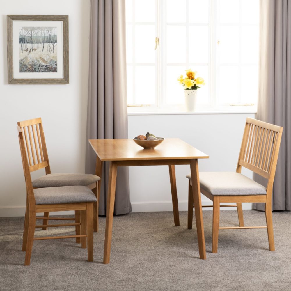 Seconique Furniture Austin Oak Effect And Grey Fabric Dining Bench Set  With Chair