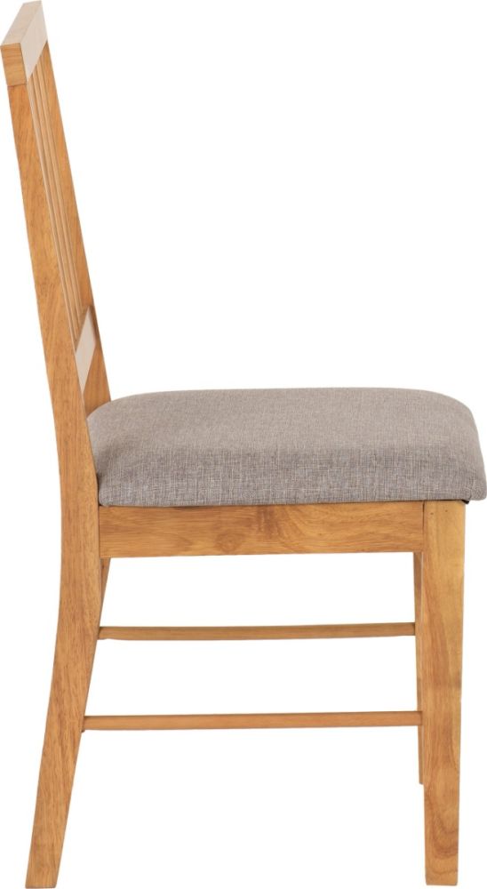 Seconique Furniture Austin Oak Effect And Grey Fabric Dining Set