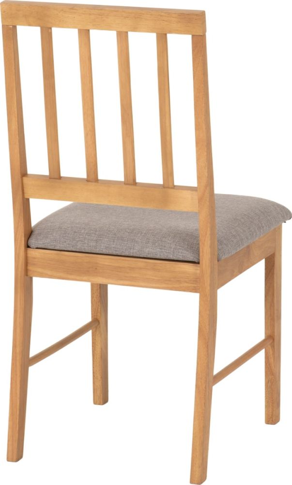 Seconique Furniture Austin Oak Effect And Grey Fabric Dining Chair in Pair  