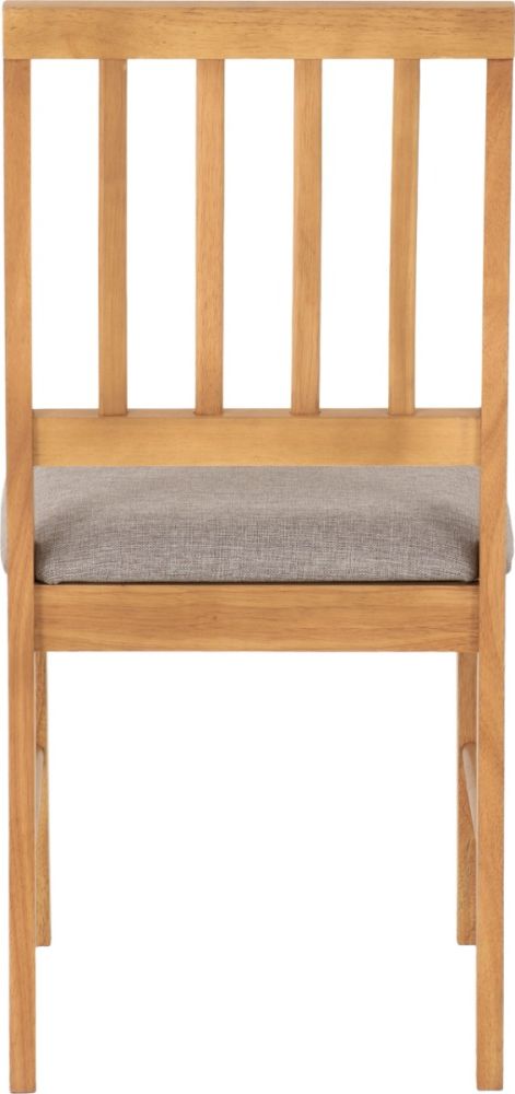 Seconique Furniture Austin Oak Effect And Grey Fabric Dining Chair in Pair  