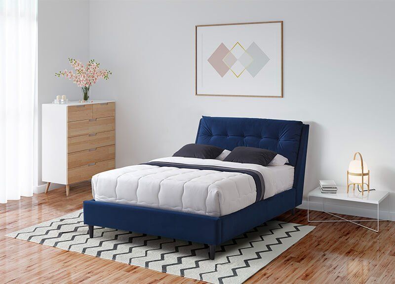 Furniture Link Ava Blue Fabric Bed Frame