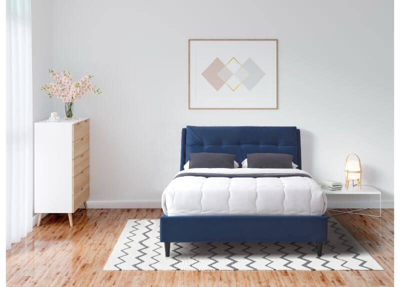 Furniture Link Ava Blue Fabric Bed Frame