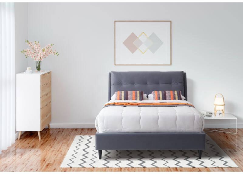 Furniture Link Ava Grey Fabric Bed Frame