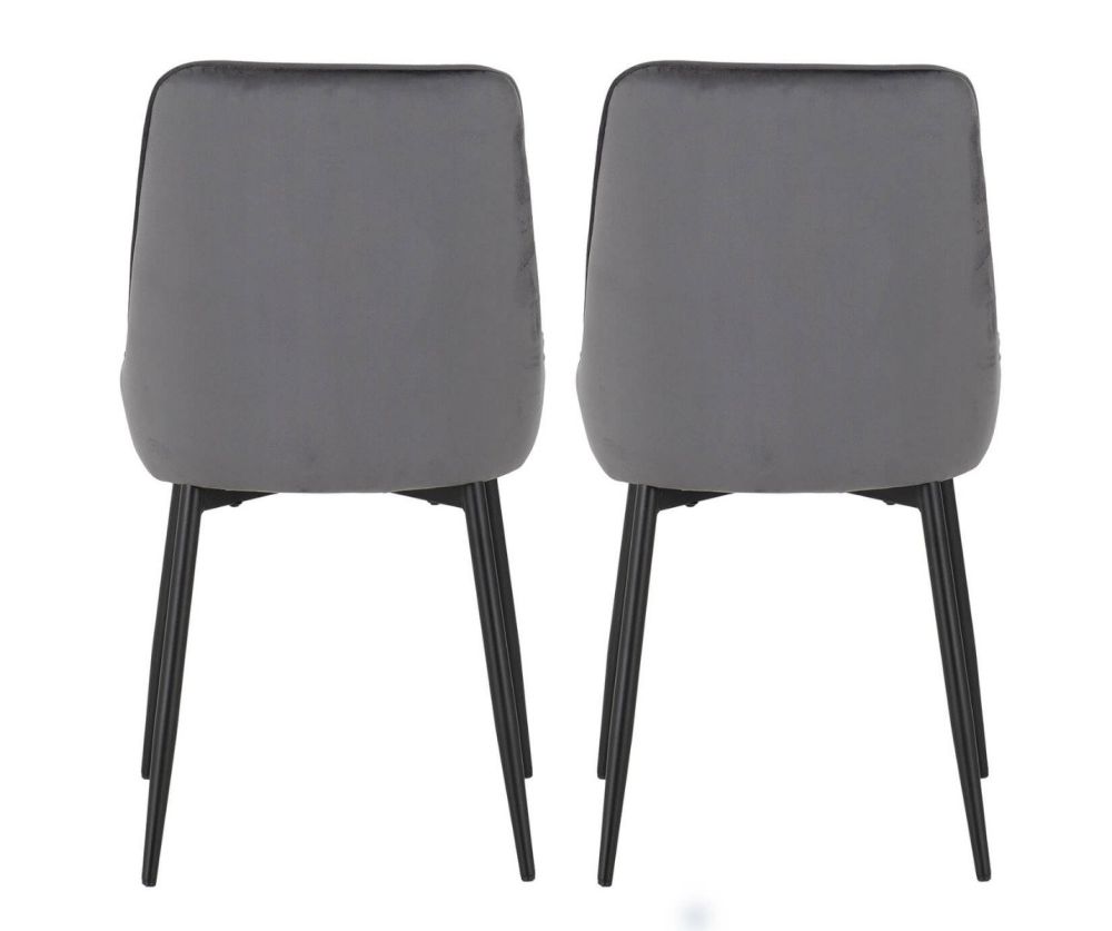 Seconique Furniture Avery Grey Velvet Chair in Pair