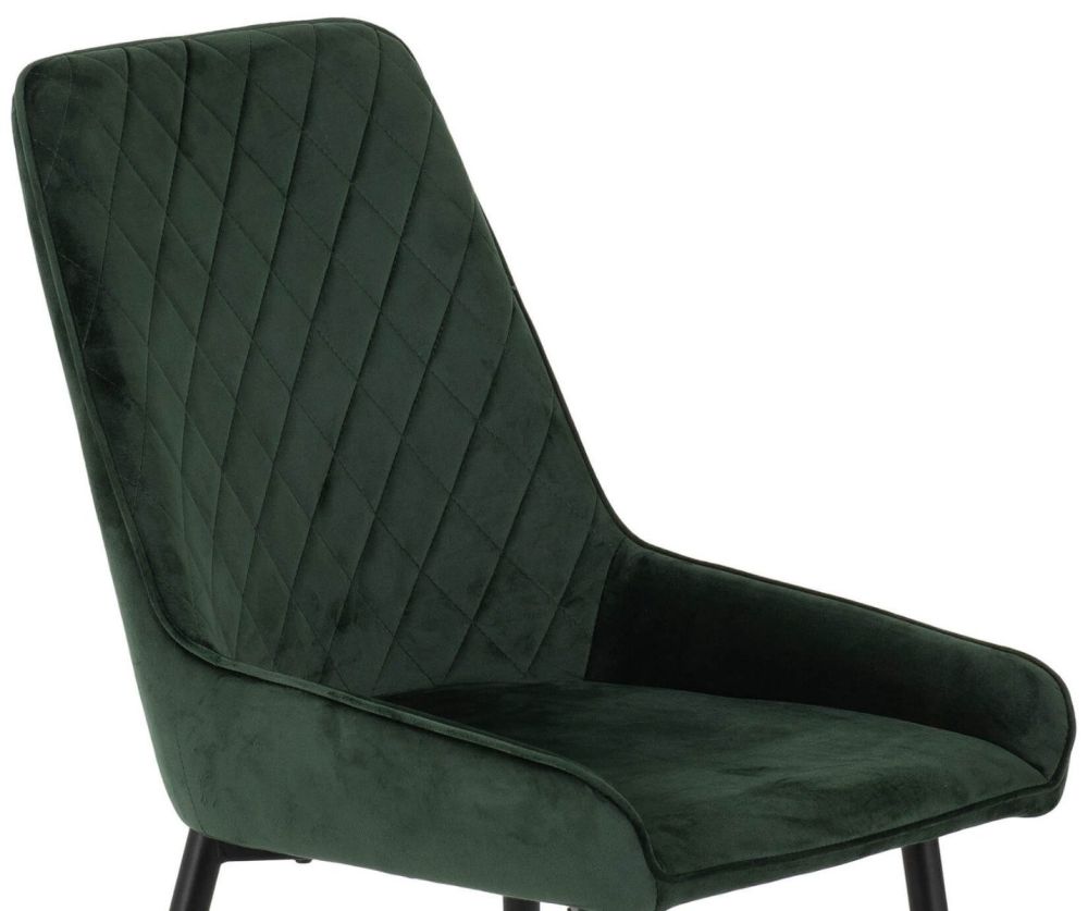 Seconique Furniture Avery Emerald Green Velvet Chair in Pair