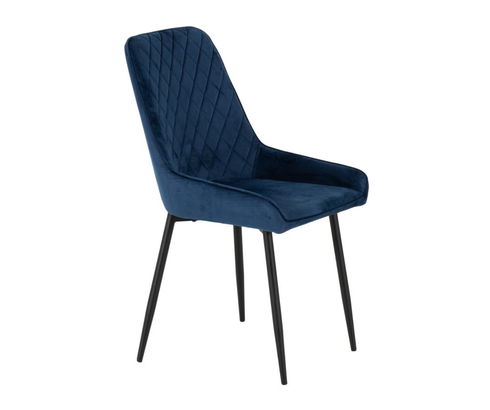  Seconique Furniture Avery Sapphire Blue Velvet Dining Chair In Pair