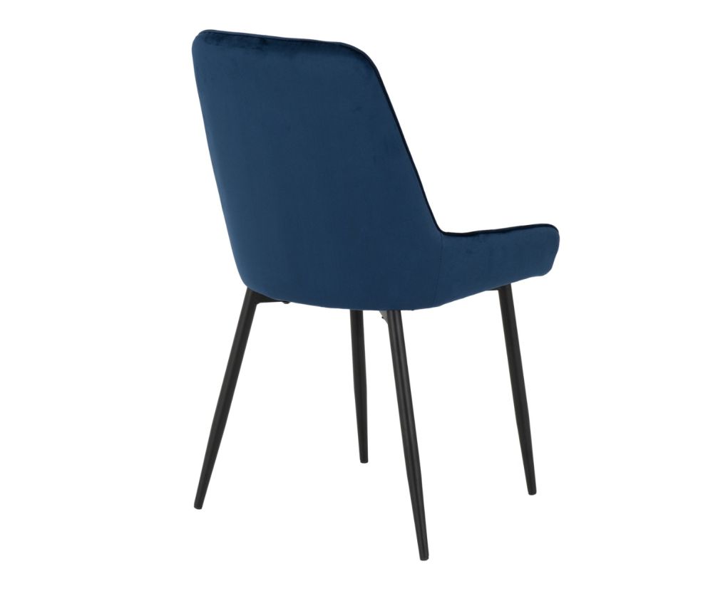  Seconique Furniture Avery Sapphire Blue Velvet Dining Chair In Pair