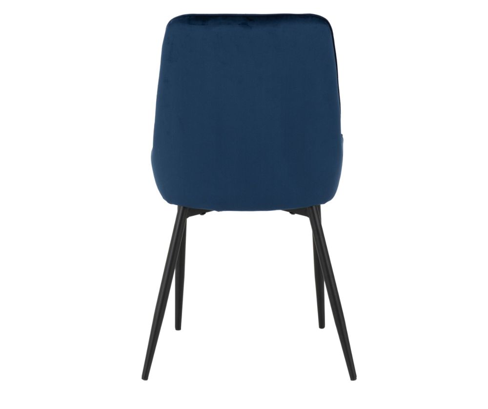  Seconique Furniture Avery Sapphire Blue Velvet Dining Chair In Pair