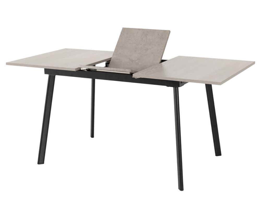 Seconique Furniture Avery Concrete And Grey Oak Effect And Grey Velvet Extending Dining Set With Lukas Chairs  