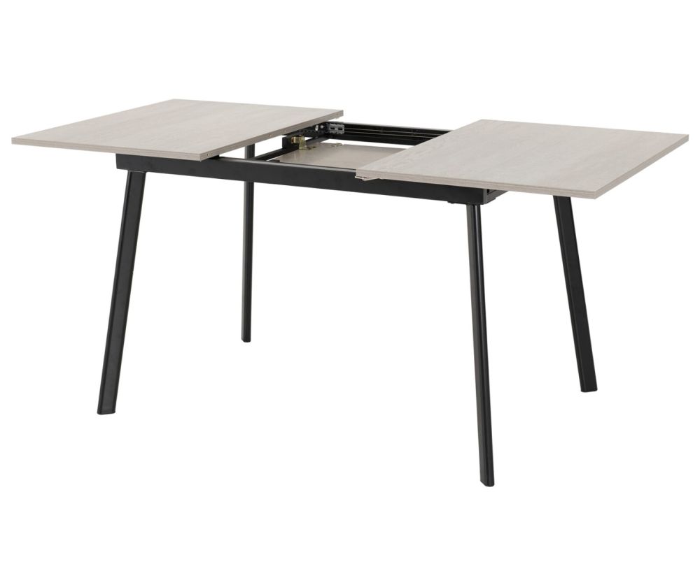 Seconique Furniture Avery Concrete And Grey Oak Effect And Grey Velvet Extending Dining Set With Lukas Chairs  