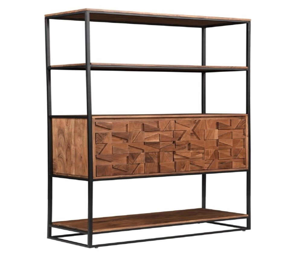 Furniture Link Axis Natural Acacia Wood Bookcase