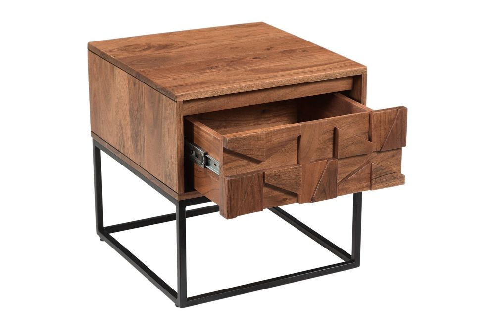 Furniture Link Axis Natural Acacia Wood End Table