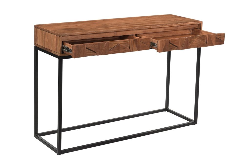 Furniture Link Axis Natural Acacia Wood 2 Drawers Console Table