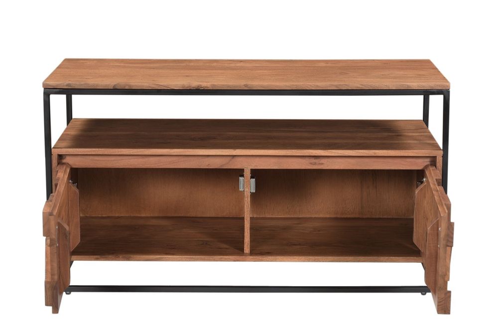 Furniture Link Axis Natural Acacia Wood 2 Doors TV Unit 