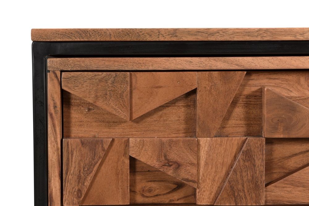 Furniture Link Axis Natural Acacia Wood 6 Drawers Chest
