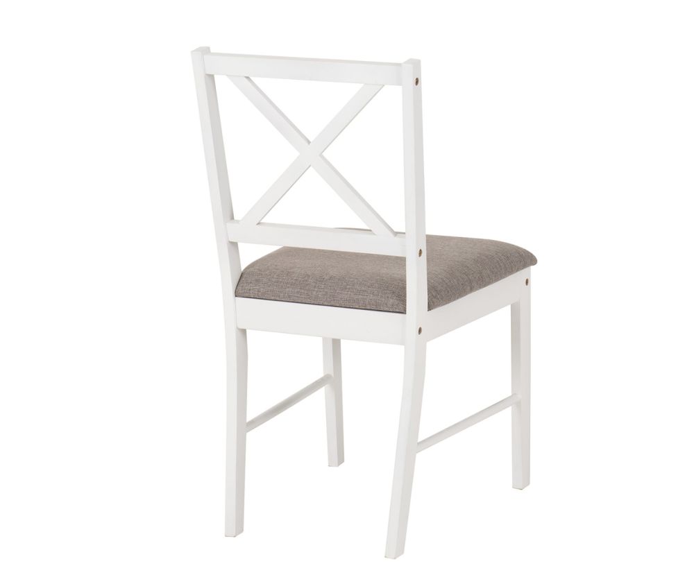 Seconique Furniture Balfour White And Oak And Grey Fabric Dining Set