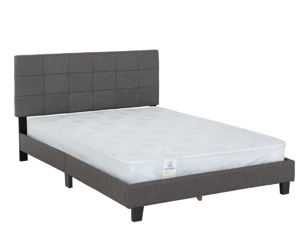  Seconique Furniture Arran Grey Fabric Bed 