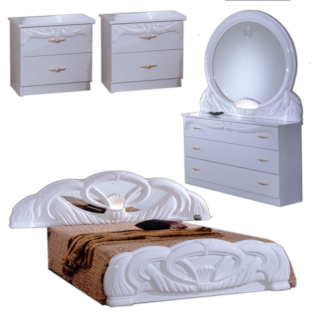 Ben Company Giada White Finish Italian Bedroom Set