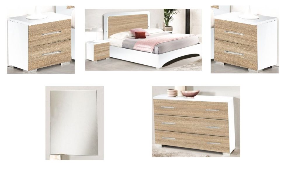 Ben Company Dalia Light Oak Italian Bedroom Set