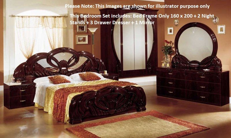 Ben Company Giada Mahogany Finish Italian Bedroom Set