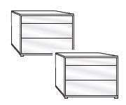 Wiemann Bari Champagne Glass 2.5 Drawer Bedside Cabinet