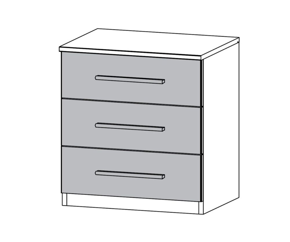 Rauch Alvor Sonoma Oak Carcase with Alpine White Front 3 Drawer Bedside Table
