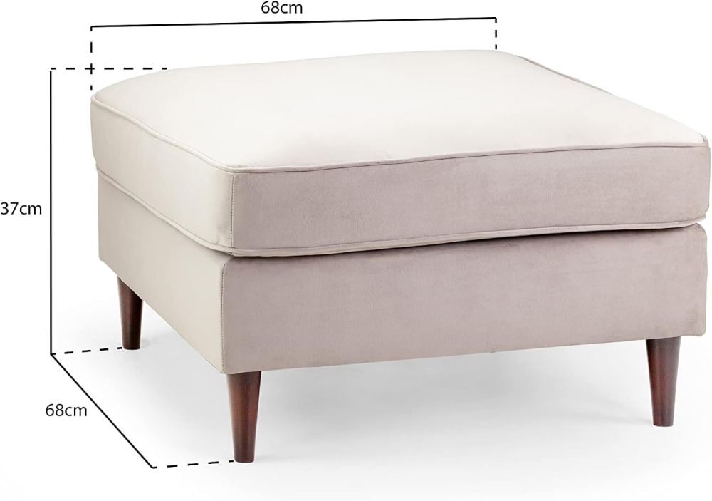 Barkham Plush Beige Fabric Footstool 